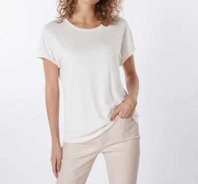 Esqualo Turn Up Sleeve T-shirt In Ivory In White