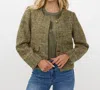 Esqualo Tweed Blazer In Moss Green In Green