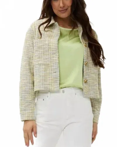 Esqualo Tweed Button Jacket In Beige Multi In Gray