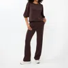 Esqualo Twisted Sleeve Modal Sweater In Chocolate In Gold