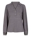 Esqualo V-neck Blouse In Graphic Earth In Multi