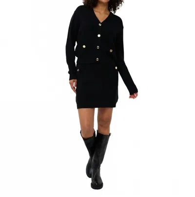 Esqualo V-neck Buttoned Cardigan In Black