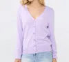 Esqualo V-neck Cardigan In Lilac In Blue
