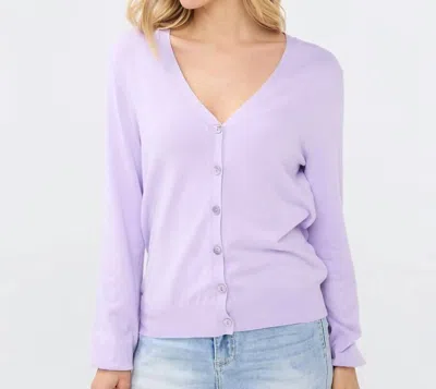 Esqualo V-neck Cardigan In Lilac In Blue