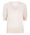Esqualo V-neck Gathering Sweater In Sand In Neutral