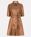 Esqualo Vegan Leather Dress In Brandy In Brown
