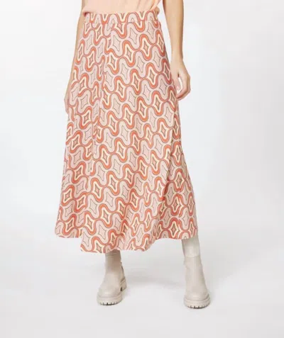 Esqualo Wide Groovey Skirt In Multi In Pink