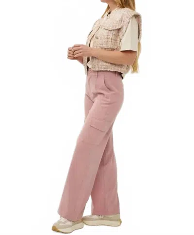 Esqualo Wide Leg Cargo Trousers In Pink