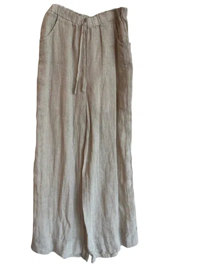 Esqualo Wide Leg Trouser In Natural In White