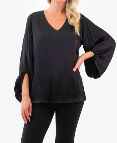 Esqualo Wide Sleeve Blouse In Black