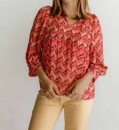 Esqualo Wide Sleeve Blouse In Pink