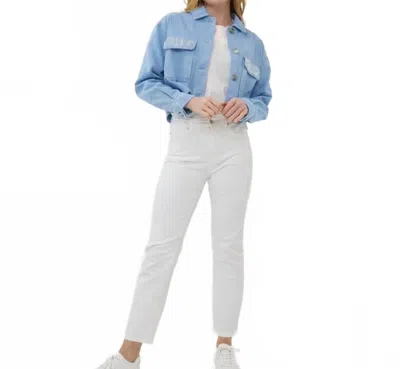 Esqualo Wide Stud Jean Jacket In Blue