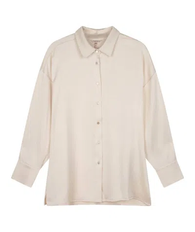 Esqualo Women's Alma Satin Blouse In Off White In Beige