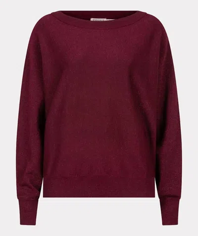 Esqualo Women's Batwing Lurex Sweater In Wine Red