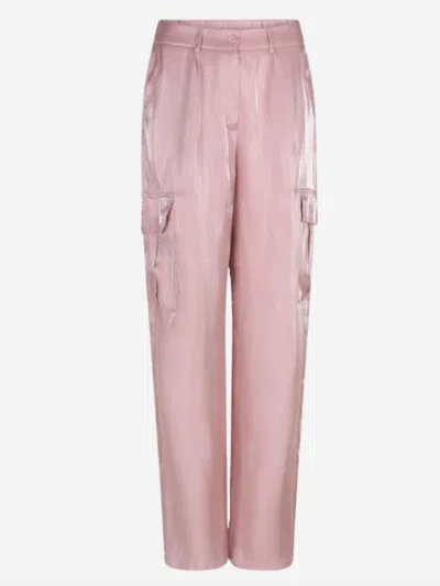 Esqualo Women's Cargo Silky Touch Trousers In Patel Pink In Multi