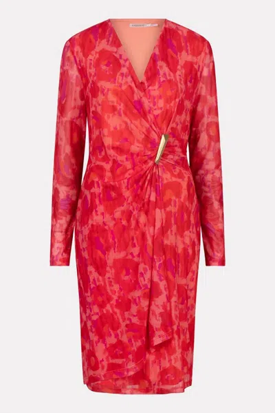 Esqualo Women's Cindy Mini Dress In Animal Print In Red