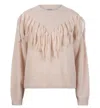 Esqualo Women's Fringes Sweater In Light Sand In Beige