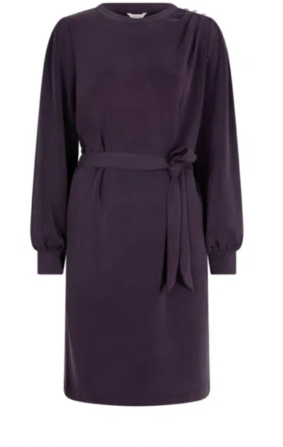 Esqualo Women's Gathered Modal Dress In Dark Purple