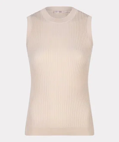Esqualo Women's Laura Ribbed Tank In Sand In Beige