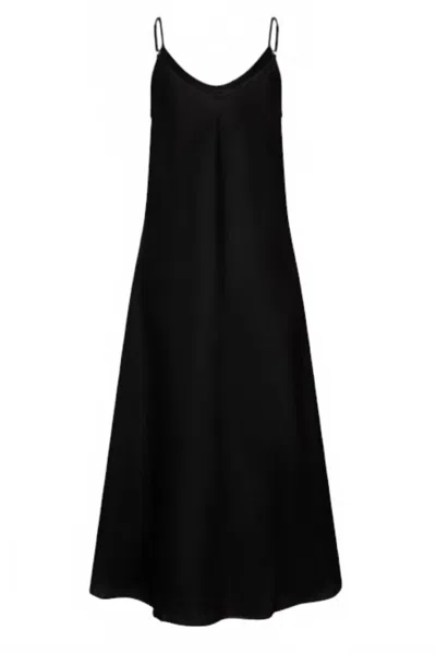 Esqualo Women's Long Linen Dress In Black