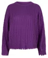 Esqualo Women's Raw Edge Sweater In Deep Lavender In Multi