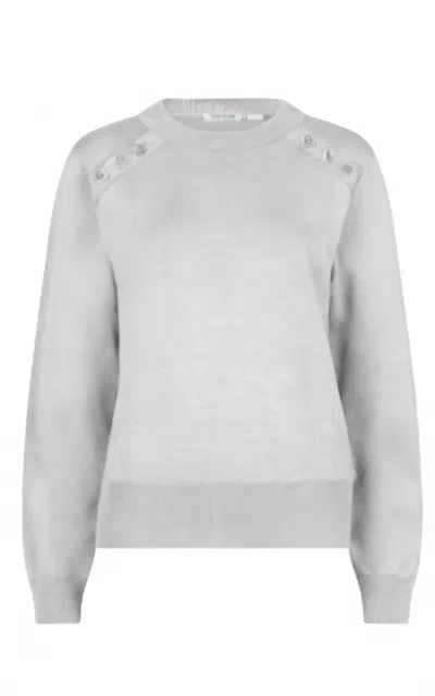 Esqualo Women's Round Neck Sweater In Light Grey In Gray