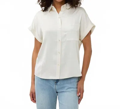 Esqualo Women's Sleeveless Satin Look Blouse In Off White