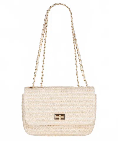 Esqualo Women's Straw Shoulder Bag In Off White