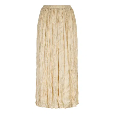 Esqualo Women's Svea Plisse Changeant Skirt In Champagne In Neutral