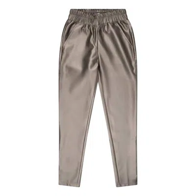 Esqualo Women's Tregging Pu Trousers In Soft Gold In Gray