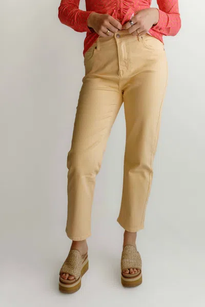 Esqualo Women's Trousers Straight Colored Jeans In Neutral In Beige