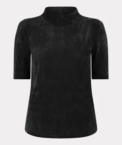 Esqualo Women's Turtle Velours Stretch Top In Black