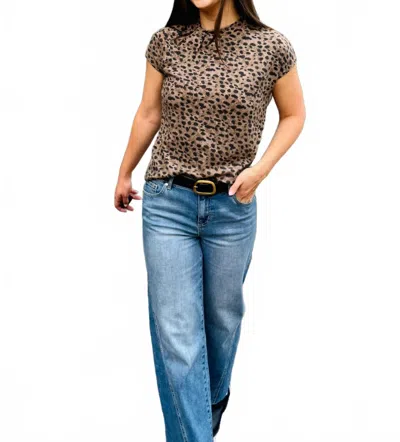 Esqualo Women's Twist Top In Leopard In Black