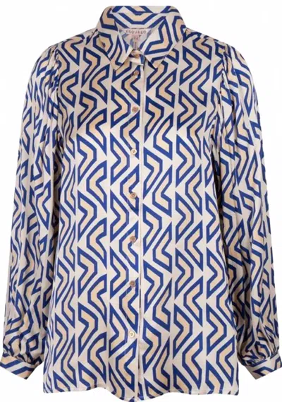 Esqualo Women's Utopia Graphic Basic Blouse In Blue