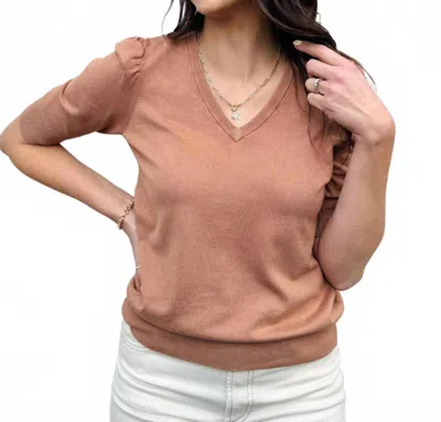 Esqualo Women's V Neck Sweater In Cappuccino In Brown