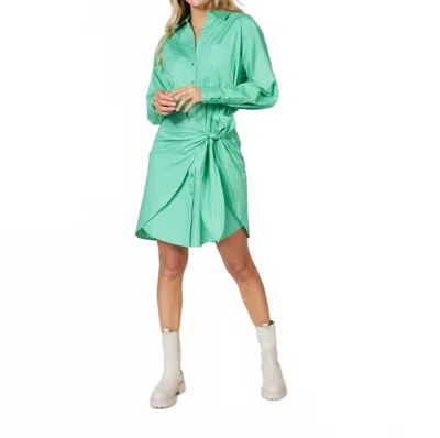 Esqualo Women's Wrap Over Solid Poplin Dress In Jade
