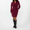 Shop Esqualo Zip Modal Dress In Wine Red In Multi