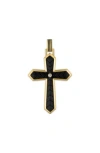 Esquire Cubic Zirconia Carbon Fiber Cross Pendant