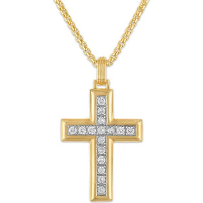 Esquire Diamond Cross Pendant Necklace In Gold
