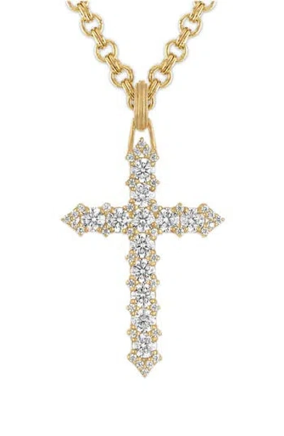 Esquire Diamond Cross Pendant Necklace In Gold