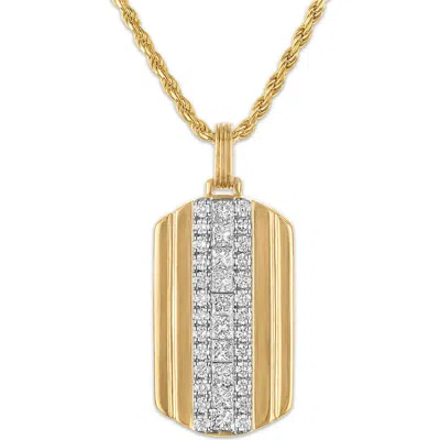 Esquire Diamond Dog Tag Pendant Necklace In Pink