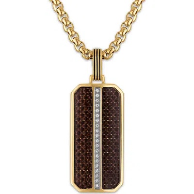 Esquire Diamond Dog Tag Pendant Necklace In Gold