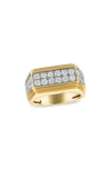Esquire Diamond Flat Top Ring In Gold