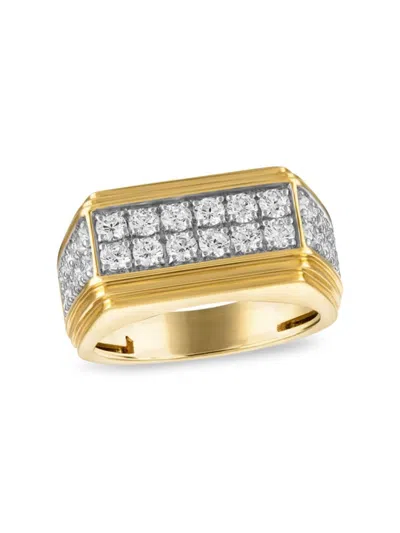 Esquire Gold-plated Sterling Silver & 1.50 Tcw Lab-grown Diamond Pavé Ring
