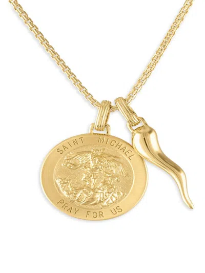 Esquire Men's 14k Goldplated Silver Pendant Necklace In Yellow Gold