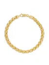 Esquire Men's 14k Goldplated Silver Wheat Chain Link Bracelet In Yellow Gold