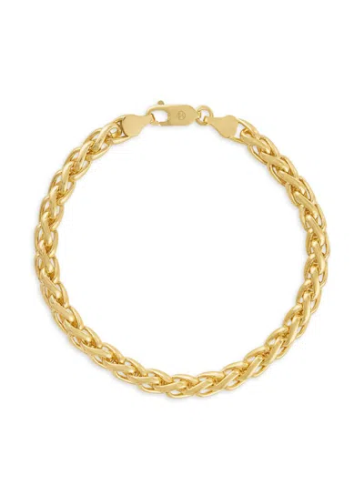 Esquire Men's 14k Goldplated Silver Wheat Chain Link Bracelet In Yellow Gold