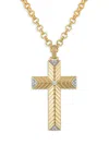ESQUIRE MEN'S 14K GOLDPLATED STERLING SILVER & 0.1 TCW DIAMOND CROSS PENDANT NECKLACE