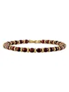 ESQUIRE MEN'S 14K GOLDPLATED STERLING SILVER & TIGER EYE BEADED BRACELET