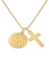 Esquire Men's 14k Goldplated Sterling Silver Cross & St. Christopher Pendant Necklace In Yellow Gold